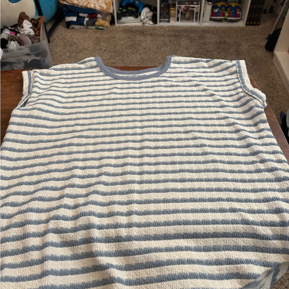 Maurice’s Blue and White Striped Top